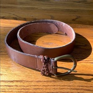brown leather belt